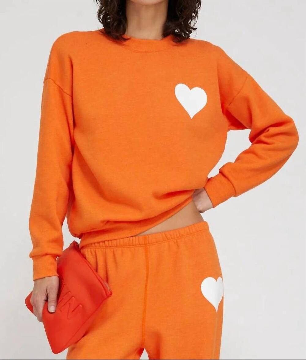 NEW SPRWMN heart sweatshirt in orange
